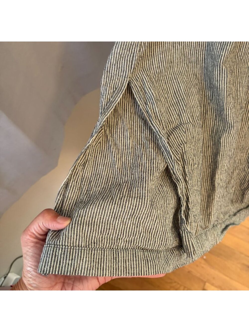 It Is Well LA Linen Pinstripe Midi Dress Size L - Picture 6 of 8